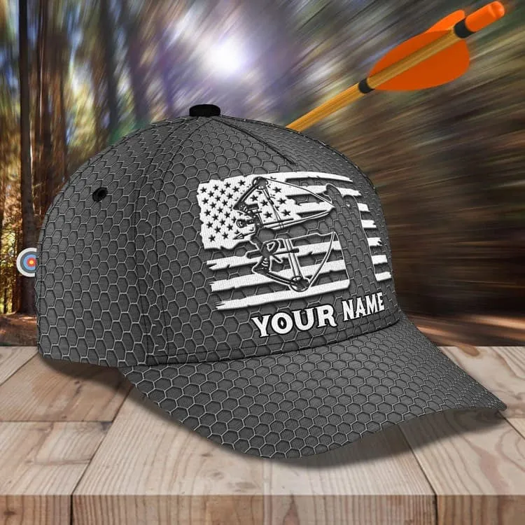 Personalized Aim Shoot Swear Repeat 3D Classic Cap for Archer, Funny Archery hat for Man