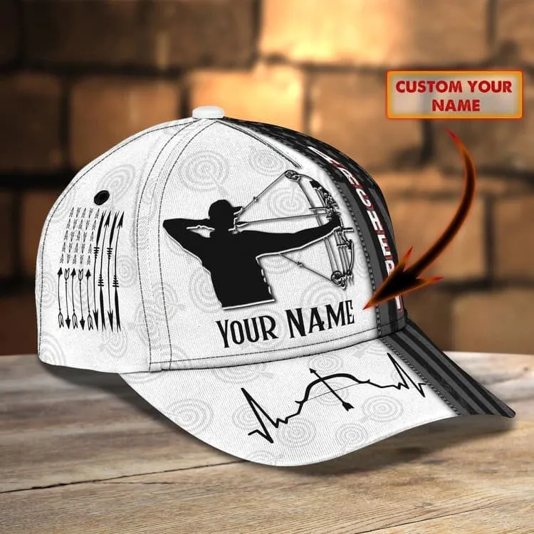 Personalized Aim Shoot Swear Repeat 3D Classic Cap for Archer, Funny Archery hat for Man