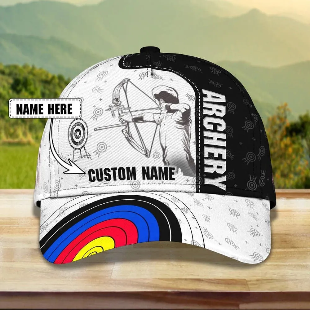 Personalized Aim Shoot Swear Repeat 3D Classic Cap for Archer, Funny Archery hat for Man