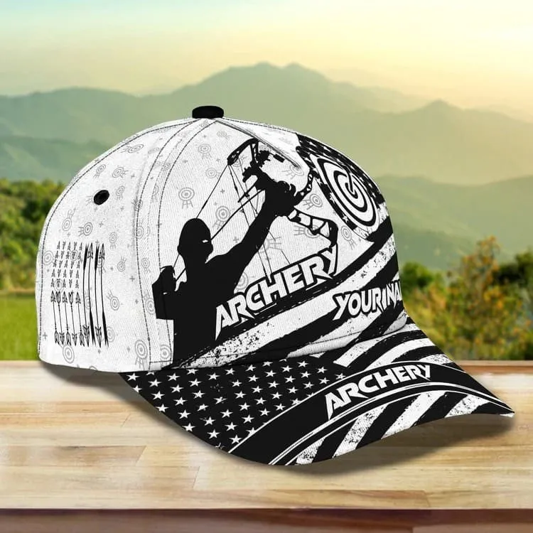 Personalized Aim Shoot Swear Repeat 3D Classic Cap for Archer, Funny Archery hat for Man