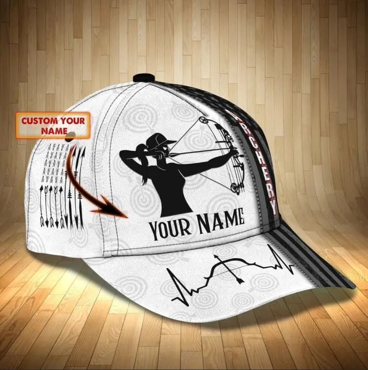 Personalized Aim Shoot Swear Repeat 3D Classic Cap for Archer, Funny Archery hat for Man