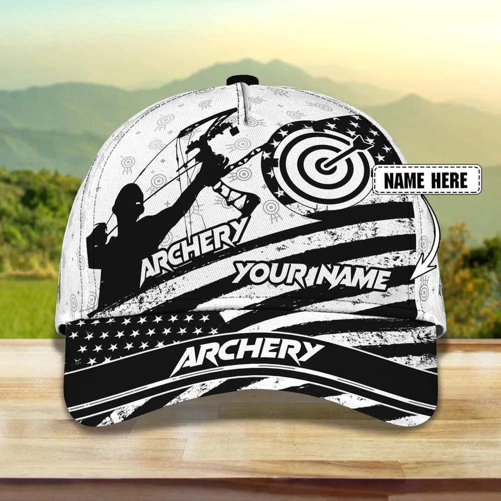 Personalized Aim Shoot Swear Repeat 3D Classic Cap for Archer, Funny Archery hat for Man