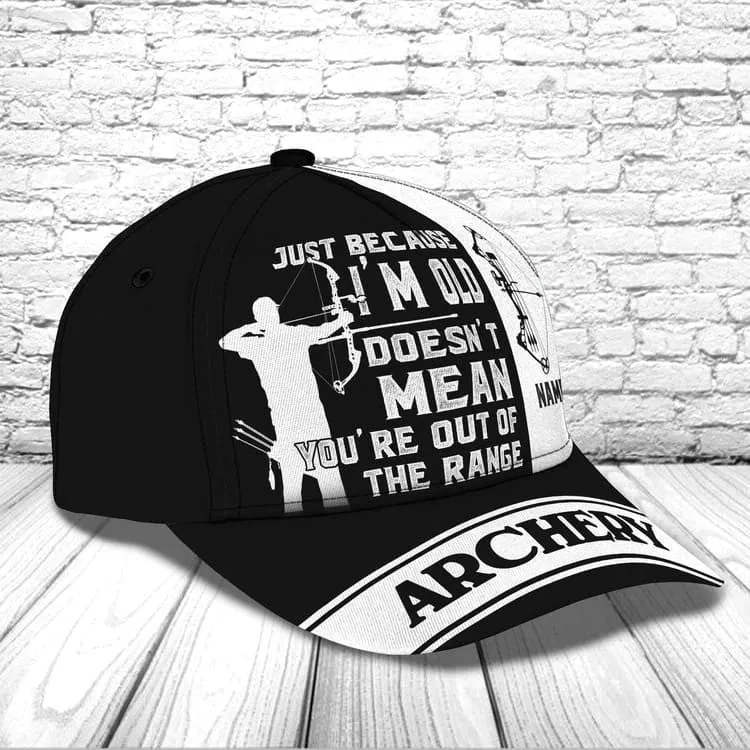 Personalized Aim Shoot Swear Repeat 3D Classic Cap for Archer, Funny Archery hat for Man