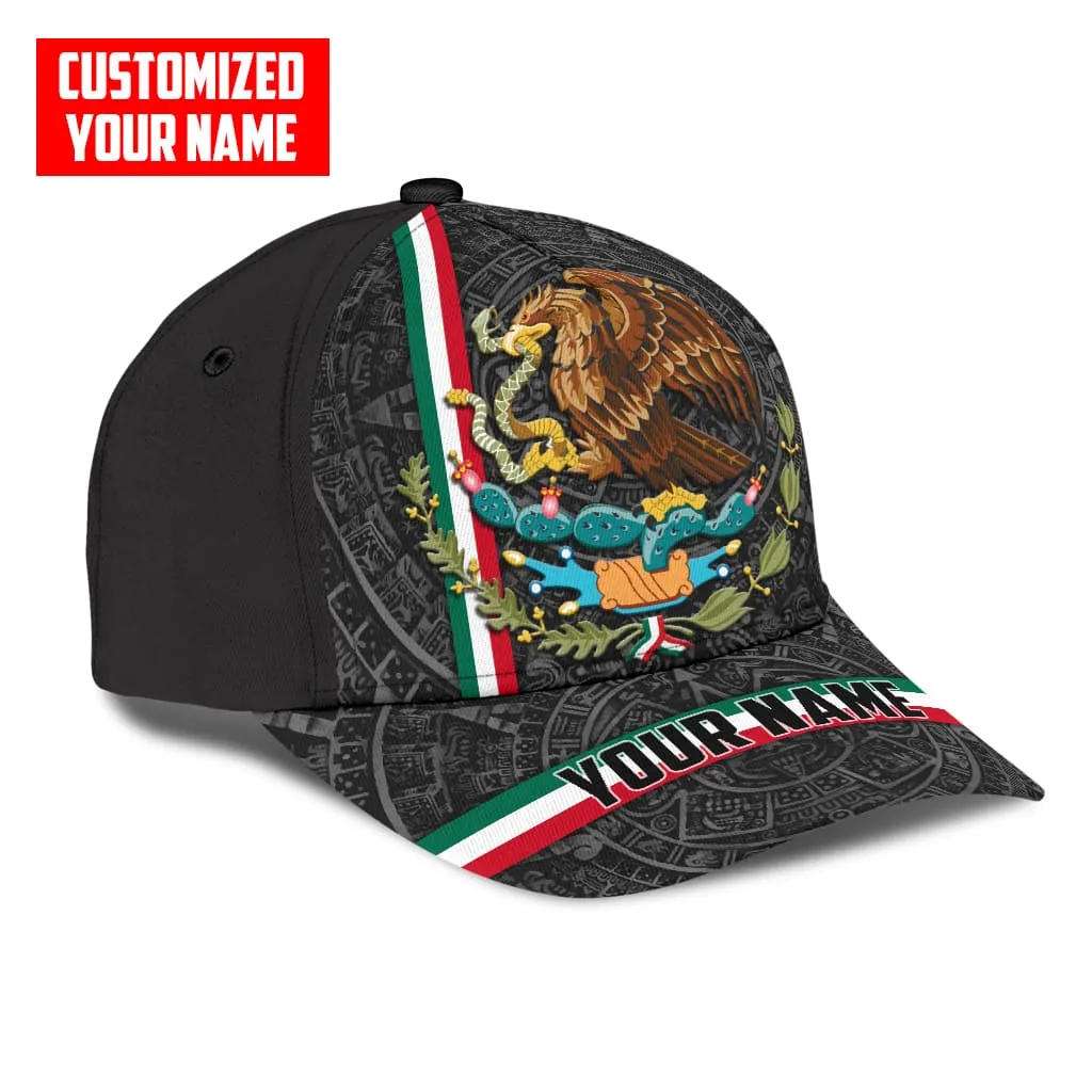 Personalized Mexico 3D Full Print Classic Cap, Aztec Pattern Baseball Hat Cap For Him, Aztec Cap Hat