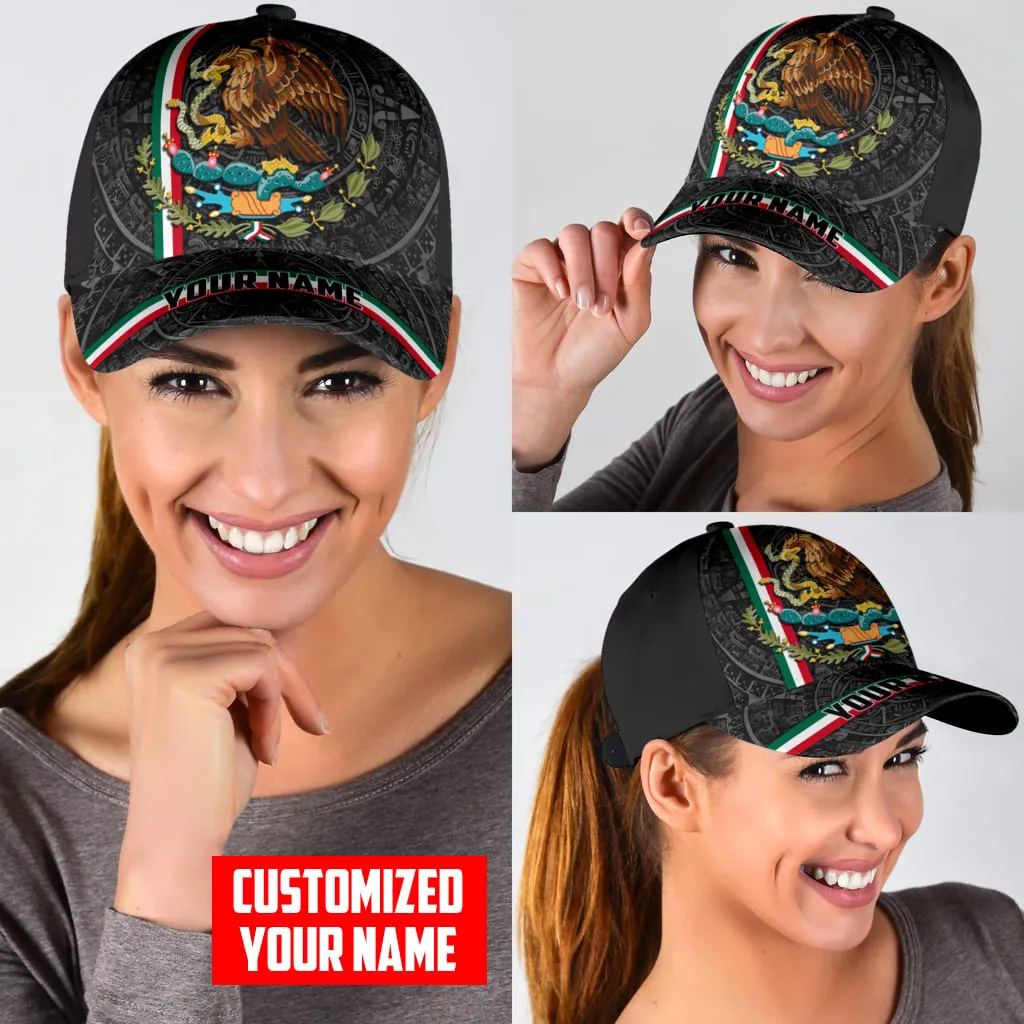 Personalized Mexico 3D Full Print Classic Cap, Aztec Pattern Baseball Hat Cap For Him, Aztec Cap Hat