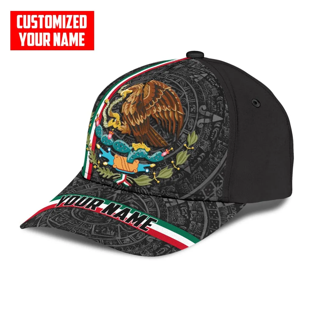 Personalized Mexico 3D Full Print Classic Cap, Aztec Pattern Baseball Hat Cap For Him, Aztec Cap Hat