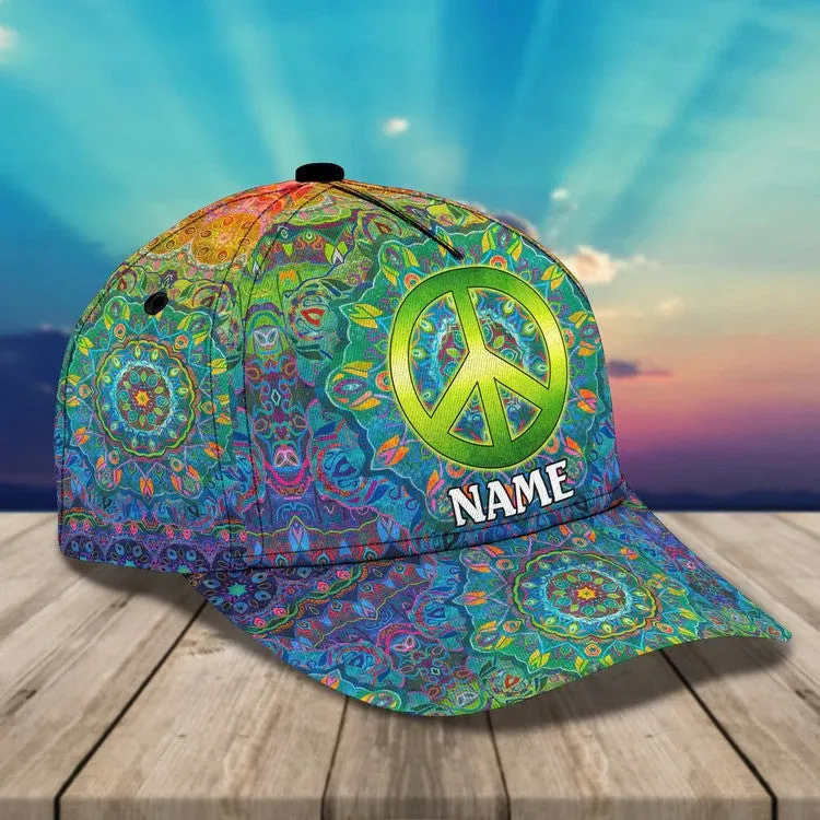 Personalized Tie Dye Hippie 3D Baseball Cap for Hippie Girl, Hippie Hat for Her