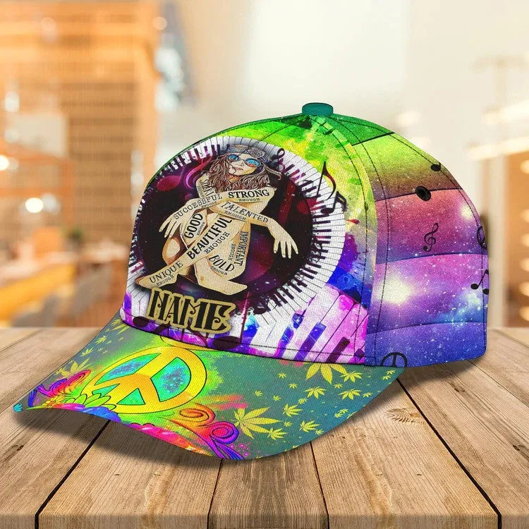 Personalized Tie Dye Hippie 3D Baseball Cap for Hippie Girl, Hippie Hat for Her