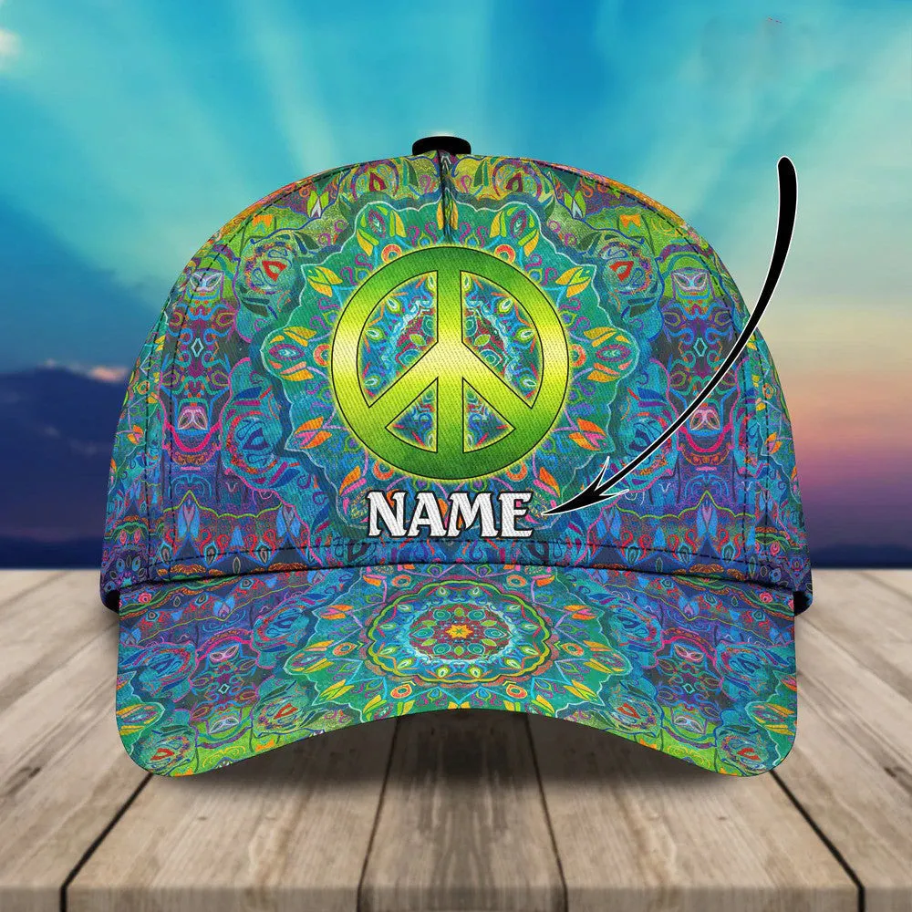 Personalized Tie Dye Hippie 3D Baseball Cap for Hippie Girl, Hippie Hat for Her