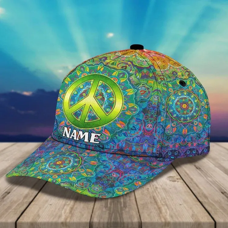 Personalized Tie Dye Hippie 3D Baseball Cap for Hippie Girl, Hippie Hat for Her