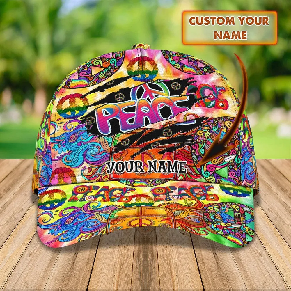 Personalized Tie Dye Hippie 3D Baseball Cap for Hippie Girl, Hippie Hat for Her