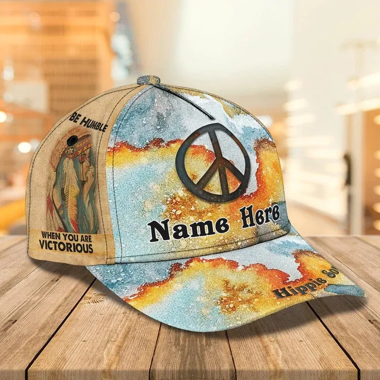 Personalized Tie Dye Hippie 3D Baseball Cap for Hippie Girl, Hippie Hat for Her