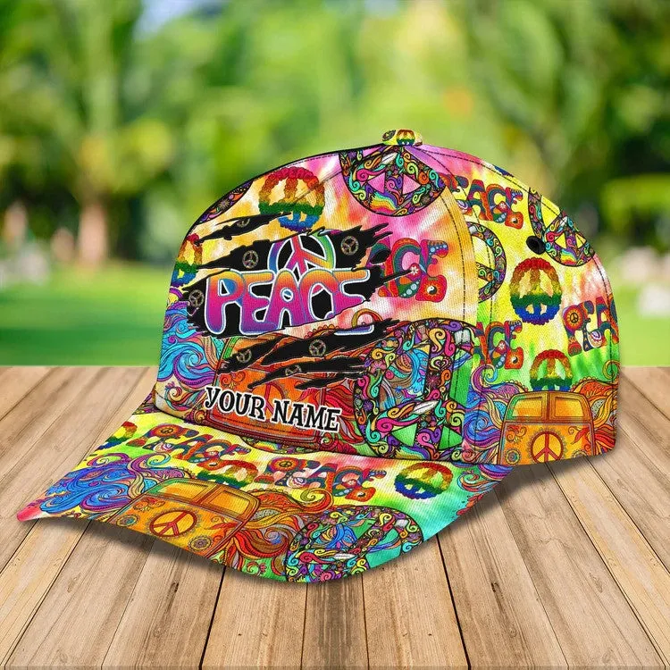 Personalized Tie Dye Hippie 3D Baseball Cap for Hippie Girl, Hippie Hat for Her