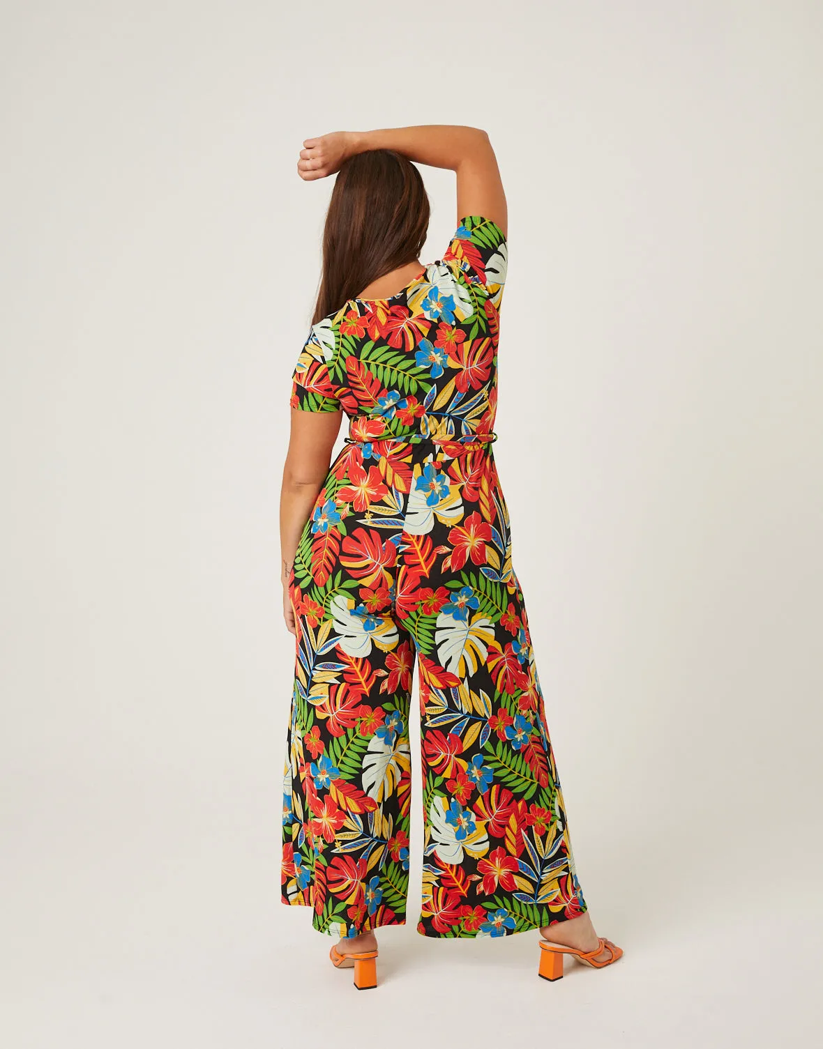 Plus Size Bright Tropical Jumpsuit