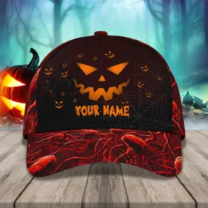 Pumpkin Halloween Hats Unisex Customizable Sayings Golf Hat 3d, Cap with Adjustable Hat for Mens Womens