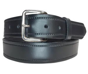 "In Stitches" Black Leather Belt