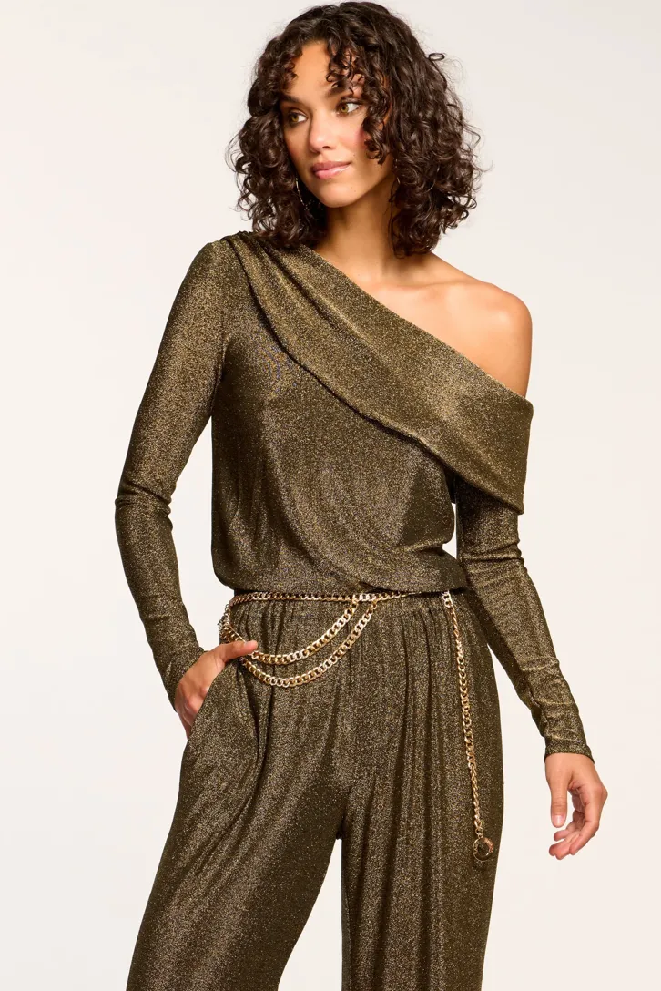 Ramy Brook Manny Jumpsuit Gold Knit