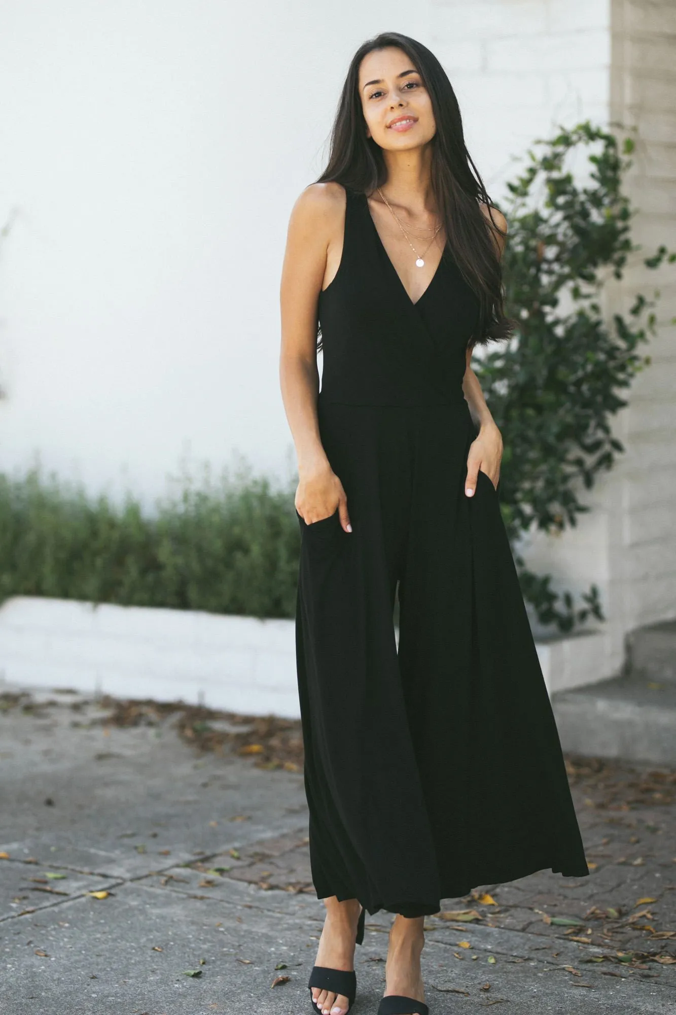 Remi Surplice Sleeveless Jumpsuit