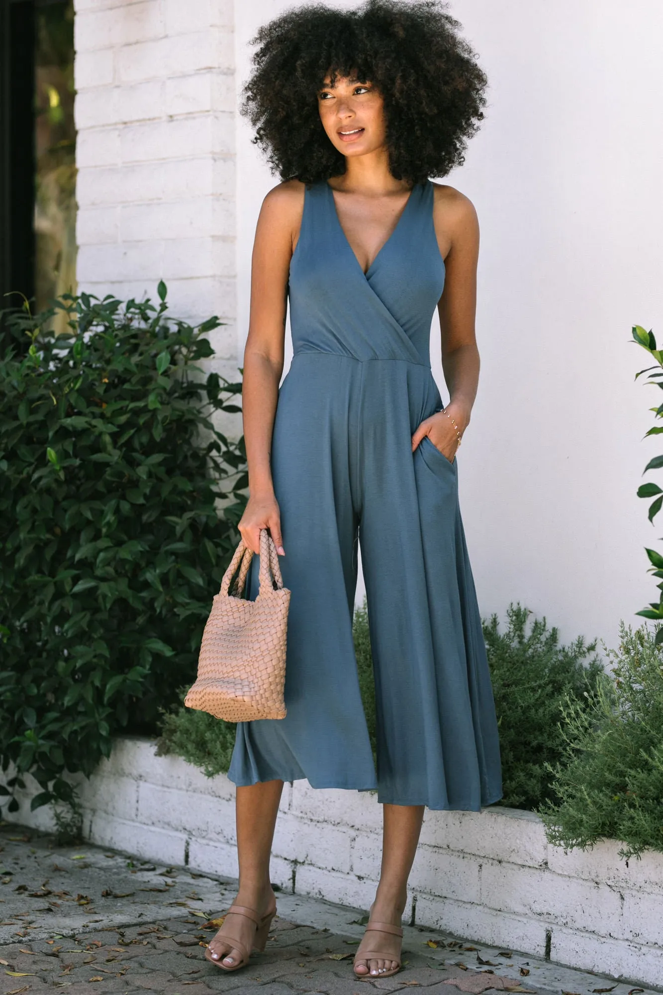 Remi Surplice Sleeveless Jumpsuit