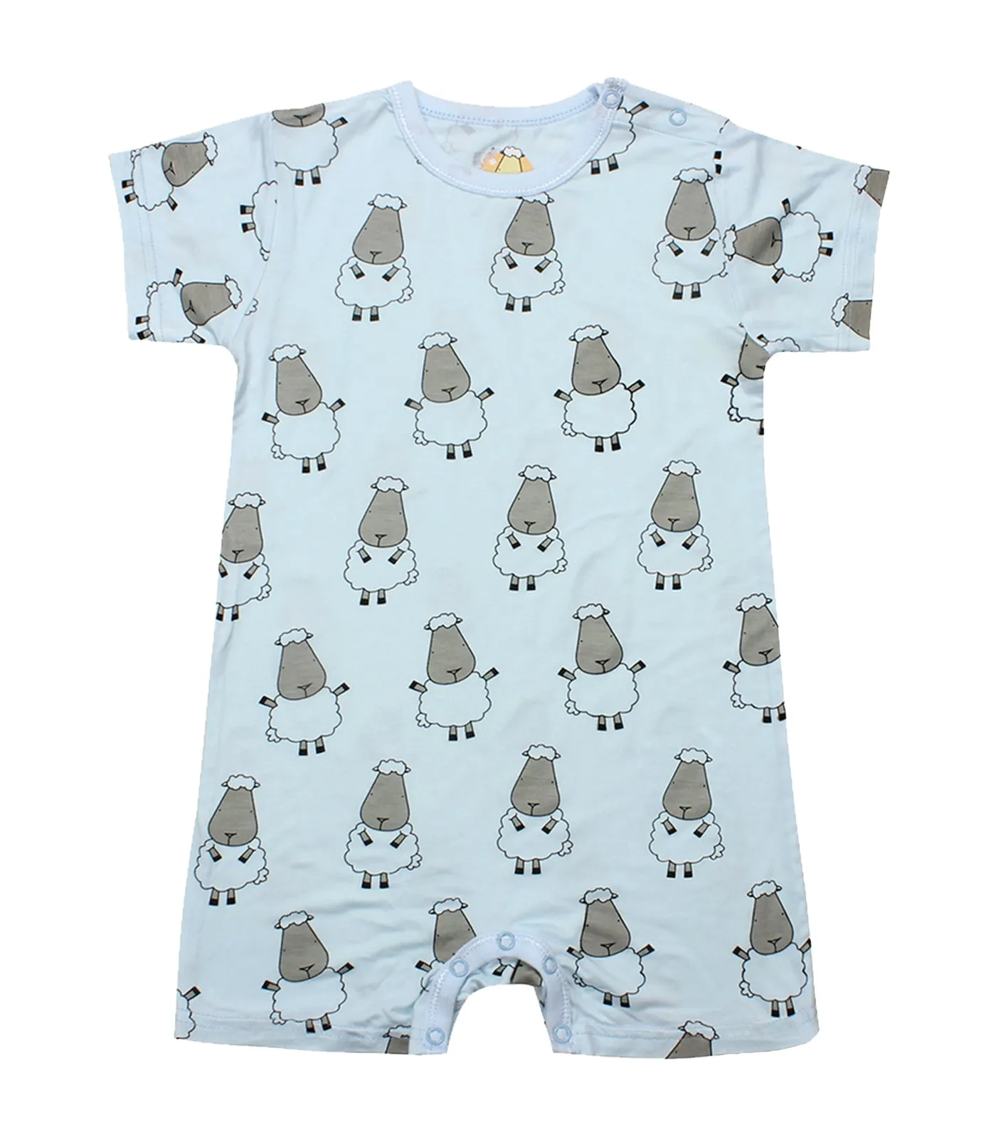 Short-Sleeved Romper - Big Sheepz (Blue)