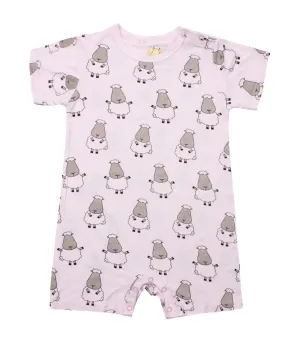 Short-Sleeved Romper - Big Sheepz (Pink)