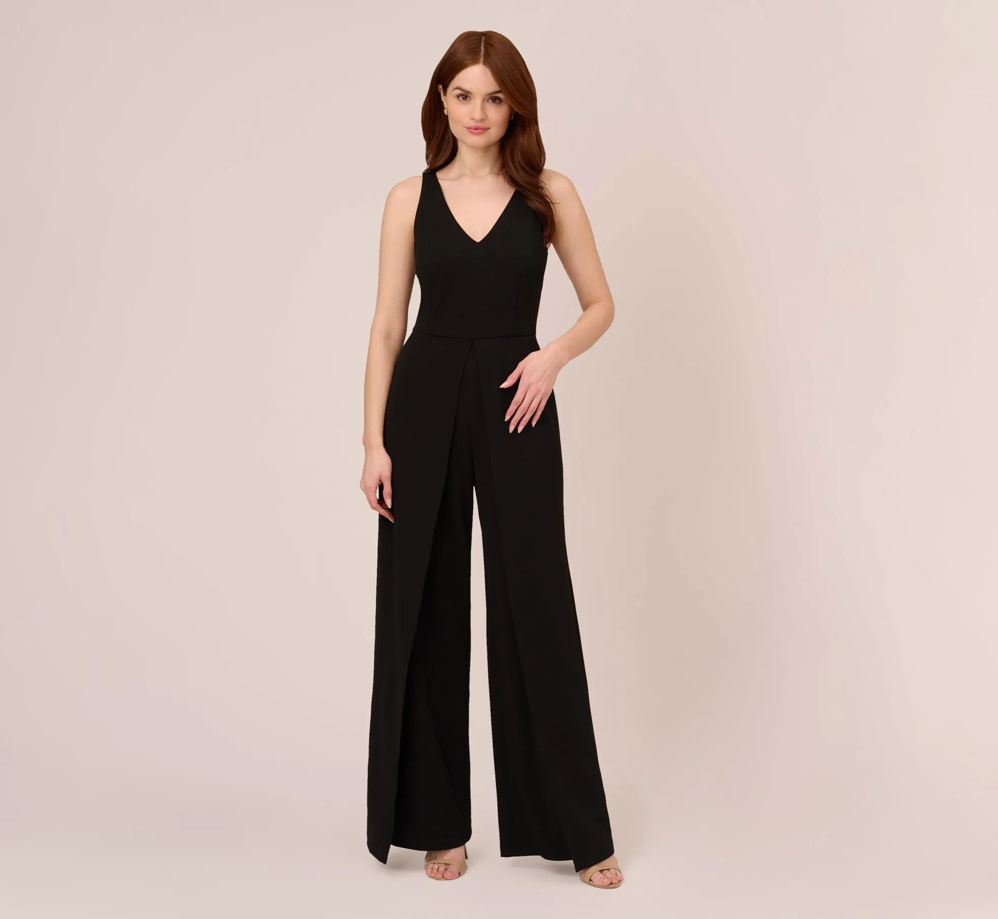 Sleeveless Tailored Jumpsuit With Wide Leg In Black