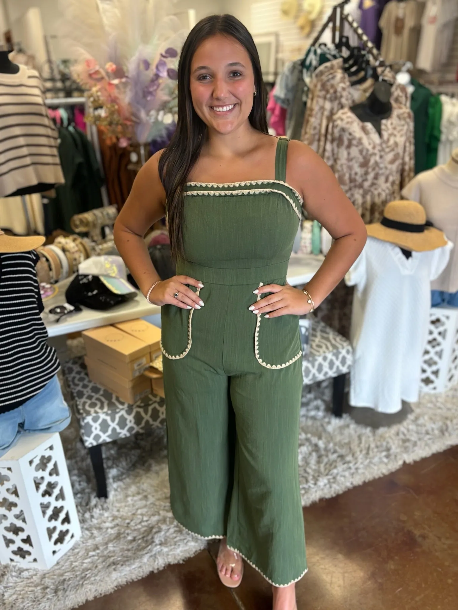 Stylish Setting Contrast Stitch Jumpsuit