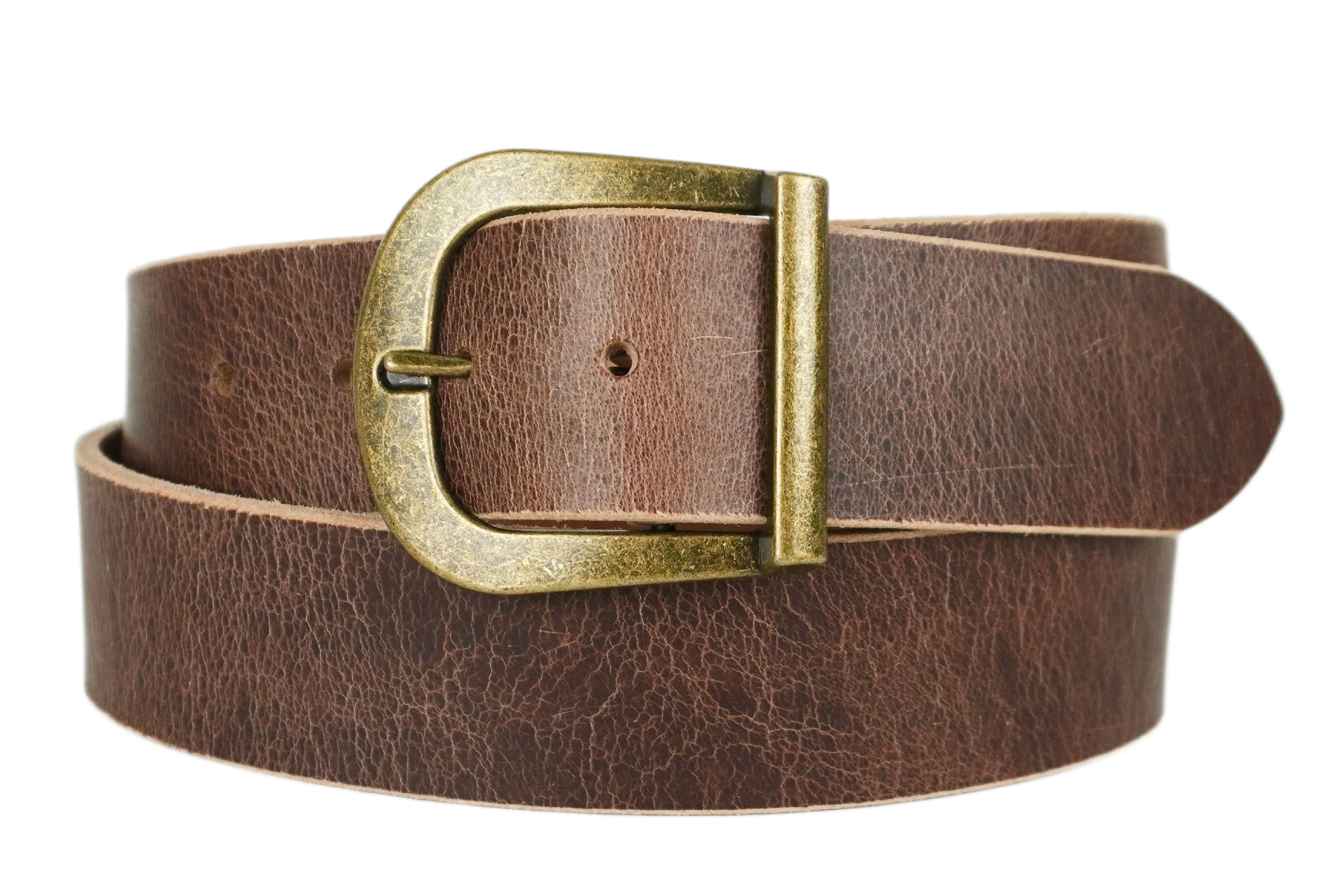 Textured Light Brown Wide Leather Belt