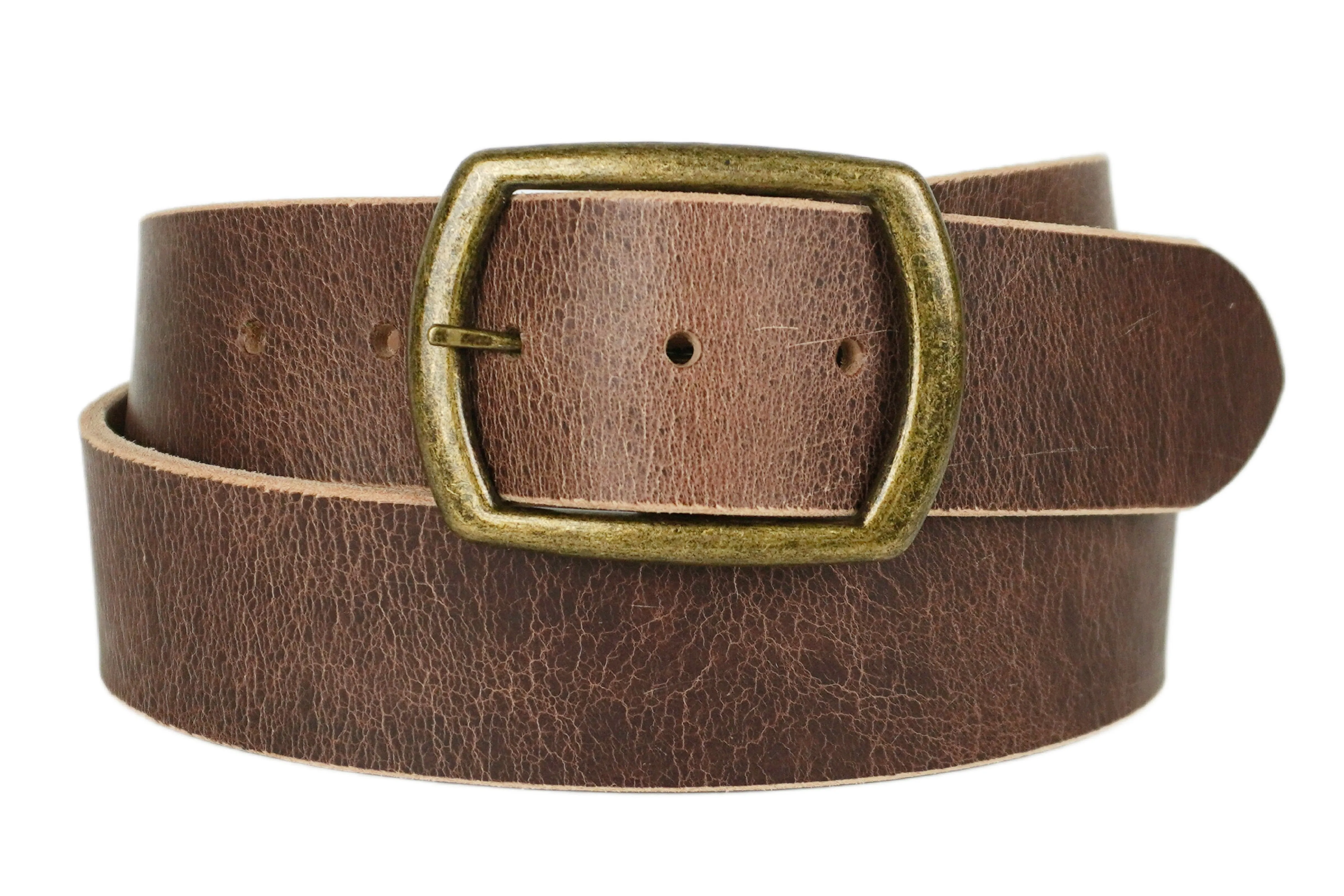 Textured Light Brown Wide Leather Belt