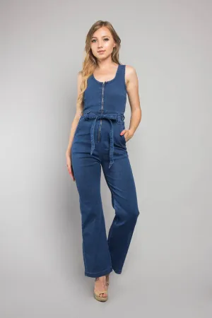 Tied Denim Jumpsuit