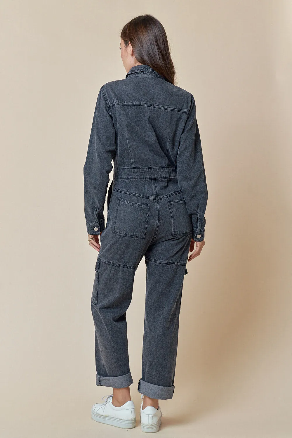 Tokyo Washed Denim Utility Jump Suit