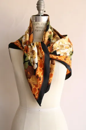 Vintage Elaine Gold Autumn Flowers Scarf