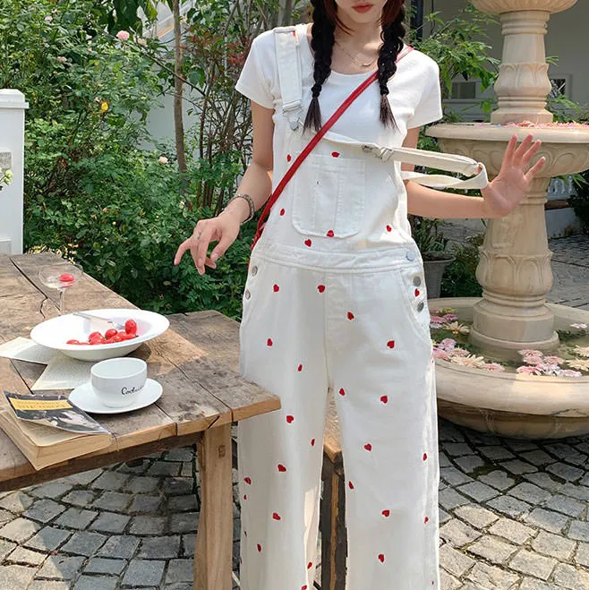 Vintage Red Hearts Jumpsuit