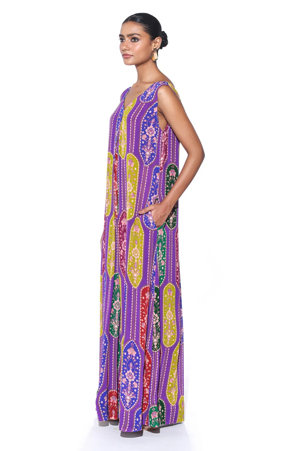 Violet Royal Paisley Jumpsuit