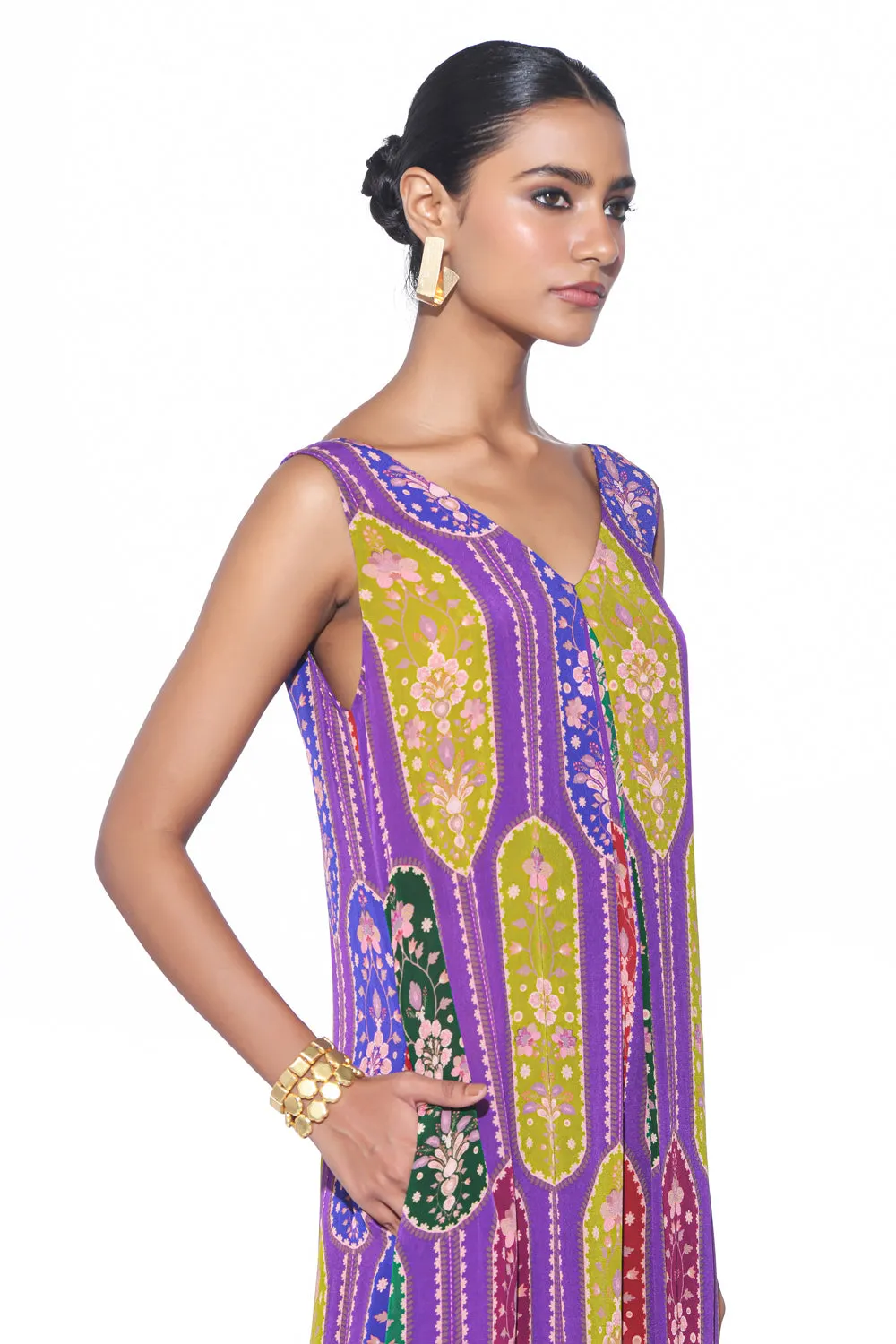 Violet Royal Paisley Jumpsuit