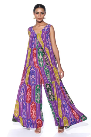 Violet Royal Paisley Jumpsuit