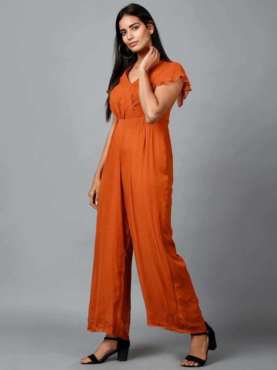 Women's Drape Party/ Casual Jumpsuit in Brown