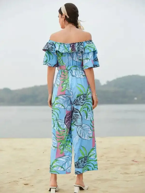 Women’s Printed Off-the-shoulder Jumpsuit