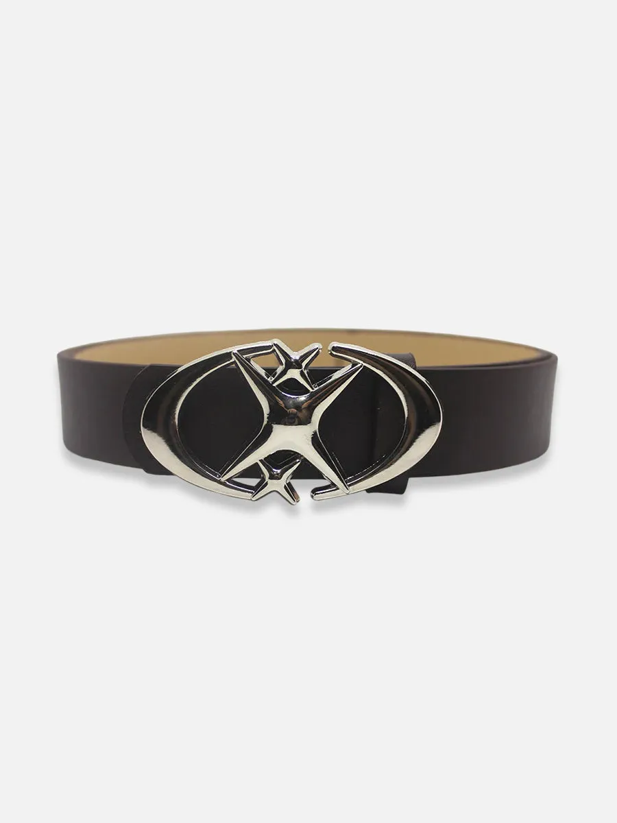 Y2K Star Leather Belt